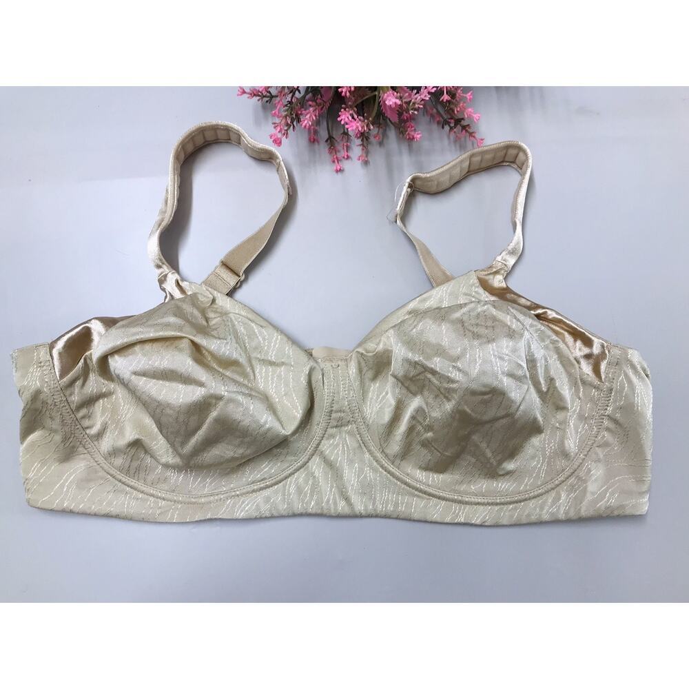 Playtex 42D Style 4569 Wirefree Unpadded Brown Full Coverage T Shirt Bra Straps